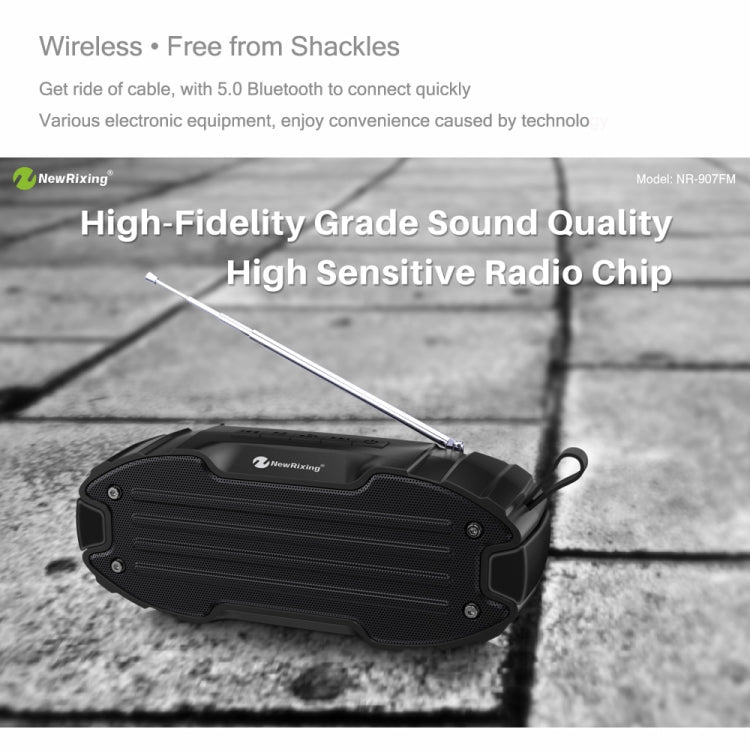 New Rixing NR907 ポータブル ステレオ サラウンド サウンドバー Bluetooth スピーカー マイク付き TFカード FM対応