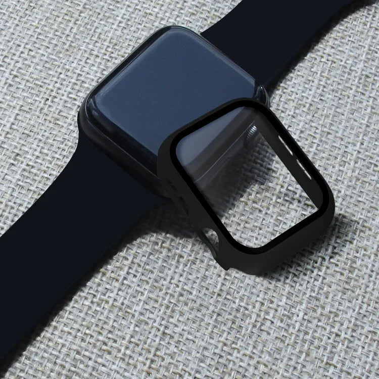 ENKAY Hat-prince 全面カバレッジ PC ケース + 強化ガラスプロテクター Apple Watch シリーズ 6 / 5 / 4 / SE 3 / SE 2 / SE 1 44mm 用