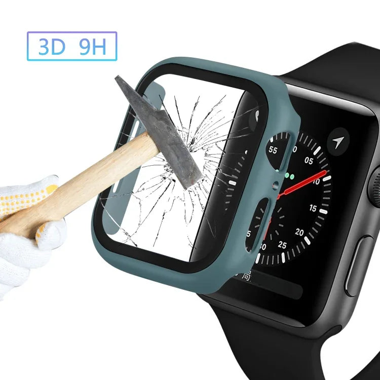 ENKAY Hat-prince 全面カバレッジ PC ケース + 強化ガラスプロテクター Apple Watch シリーズ 6 / 5 / 4 / SE 3 / SE 2 / SE 1 44mm 用