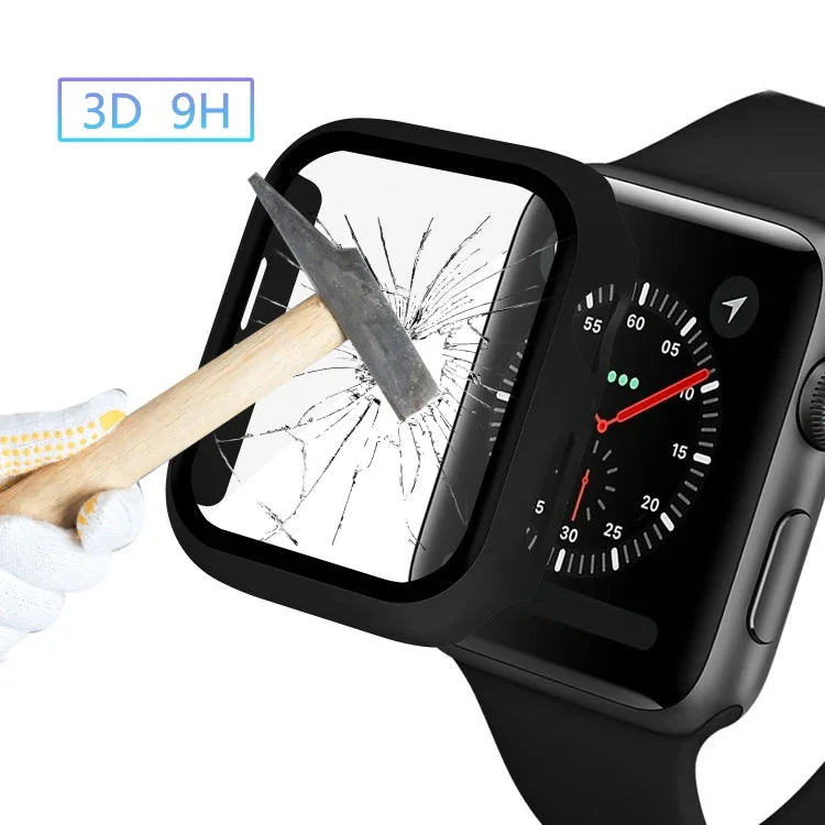 ENKAY Hat-prince 全面カバレッジ PC ケース + 強化ガラスプロテクター Apple Watch シリーズ 6 / 5 / 4 / SE 3 / SE 2 / SE 1 40mm 用