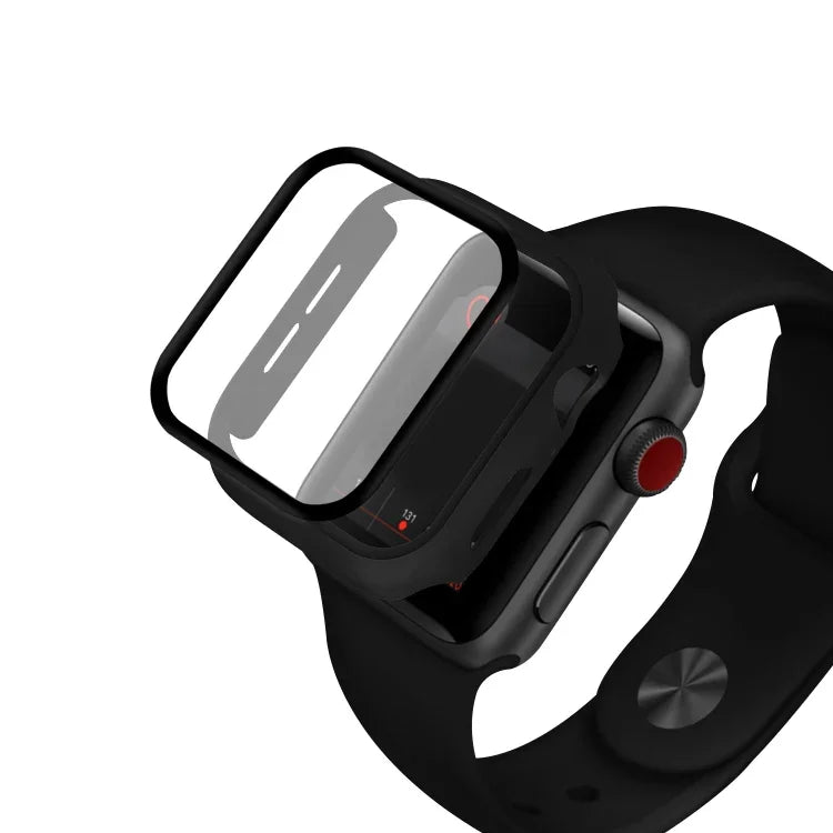 ENKAY Hat-prince 全面カバレッジ PC ケース + 強化ガラスプロテクター Apple Watch シリーズ 6 / 5 / 4 / SE 3 / SE 2 / SE 1 40mm 用