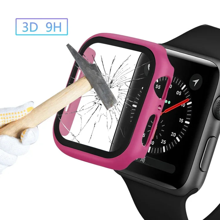 ENKAY Hat-prince 全面カバレッジ PC ケース + 強化ガラスプロテクター Apple Watch シリーズ 6 / 5 / 4 / SE 3 / SE 2 / SE 1 40mm 用