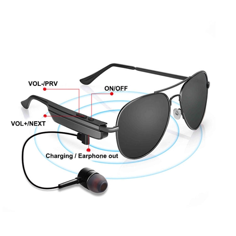 A8 ワイヤレスイヤホン Bluetoothヘッドセット サングラス 音楽ヘッドホン スマートグラス イヤーバッド ハンズフリー マイク付き、A8