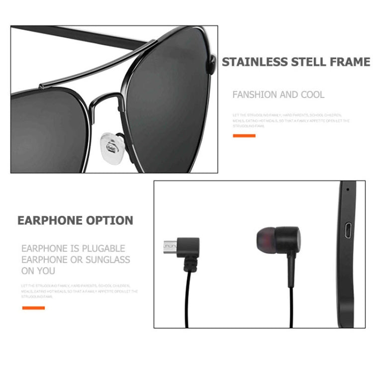 A8 ワイヤレスイヤホン Bluetoothヘッドセット サングラス 音楽ヘッドホン スマートグラス イヤーバッド ハンズフリー マイク付き、A8