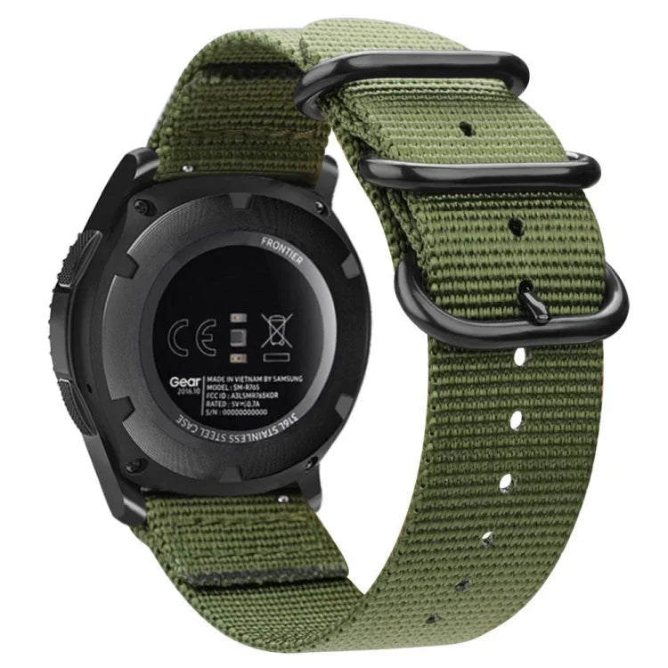 For Samsung Galaxy Watch Active 22mm / S3 Nylon Three-ring Strap, For Samsung Galaxy Watch Active 2 22mm / Gear S3