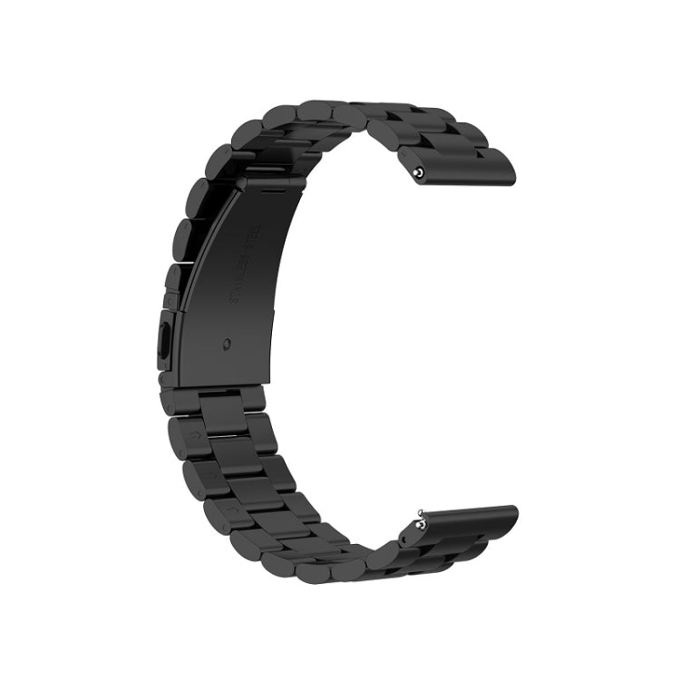Suitable For Samsung Gear S2 Sport / Galaxy Watch Active 2 Universal 20mm Stainless Steel Metal Strap Three Beads, black, Silver, gold, rose gold