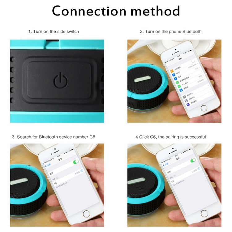 C6a アウトドアチャック ワイヤレス Bluetooth カースピーカー 吸盤スピーカー TFカード対応