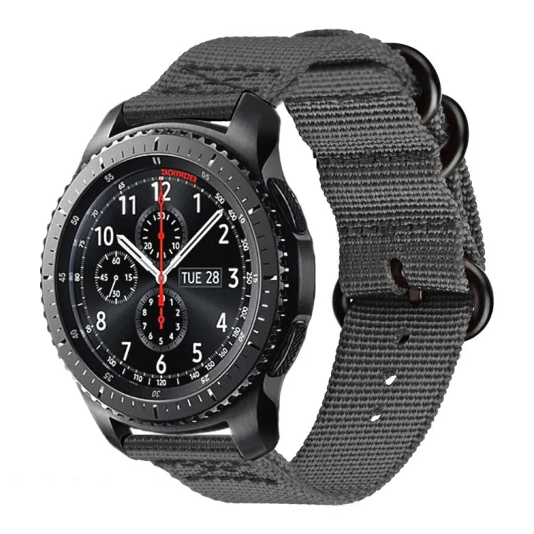 Samsung Galaxy Watch Active 20mm S3 ナイロン三重リングストラップ、Samsung Galaxy Watch Active 2 20mm / Gear S3用