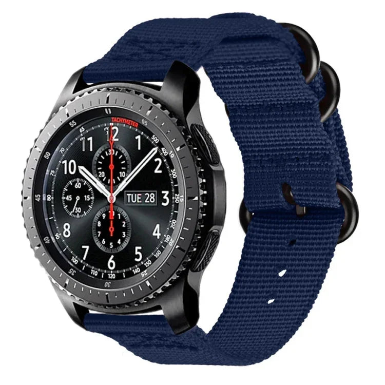 Samsung Galaxy Watch Active 20mm S3 ナイロン三重リングストラップ、Samsung Galaxy Watch Active 2 20mm / Gear S3用