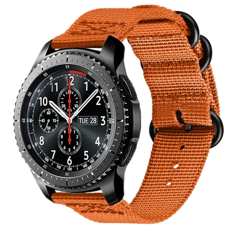 Samsung Galaxy Watch Active 20mm S3 ナイロン三重リングストラップ、Samsung Galaxy Watch Active 2 20mm / Gear S3用
