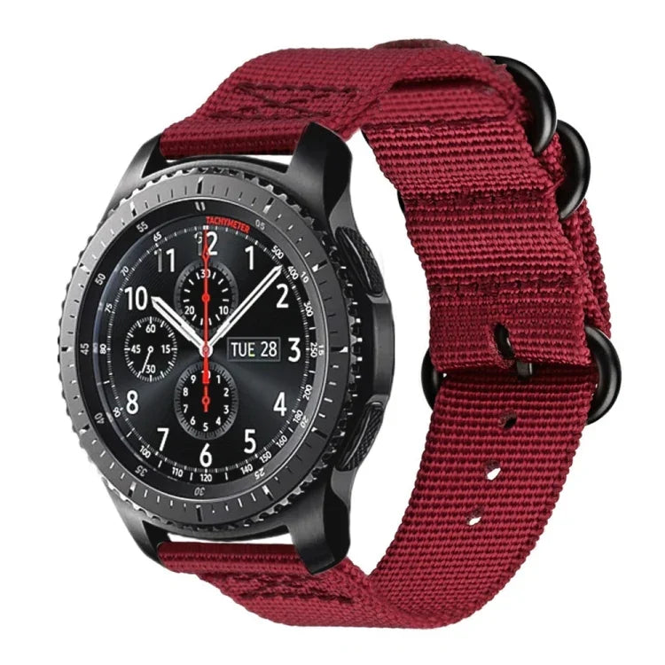 Samsung Galaxy Watch Active 20mm S3 ナイロン三重リングストラップ、Samsung Galaxy Watch Active 2 20mm / Gear S3用