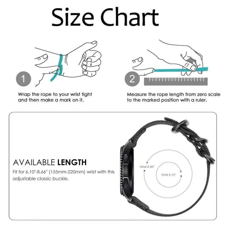 Samsung Galaxy Watch Active 20mm S3 ナイロン三重リングストラップ、Samsung Galaxy Watch Active 2 20mm / Gear S3用