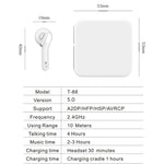 T88 ミニタッチコントロール ハイファイワイヤレスBluetoothイヤホン TWSワイヤレスイヤーバッズ 充電ケース付