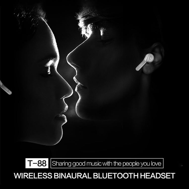 T88 ミニタッチコントロール ハイファイワイヤレスBluetoothイヤホン TWSワイヤレスイヤーバッズ 充電ケース付