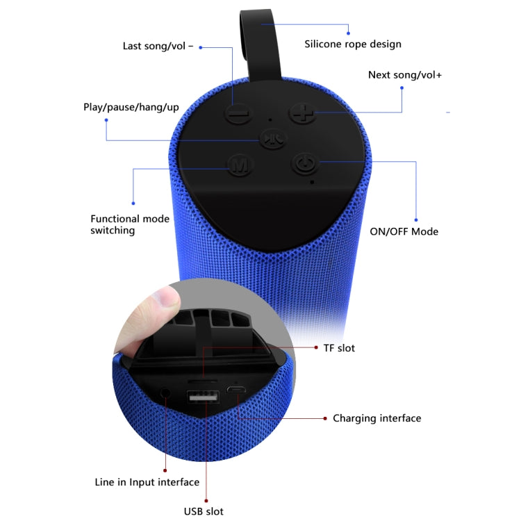 TG113 ポータブルBluetoothスピーカー 防水ステレオ アウトドアラウドスピーカー MP3バスサウンドボックス FMラジオ付き