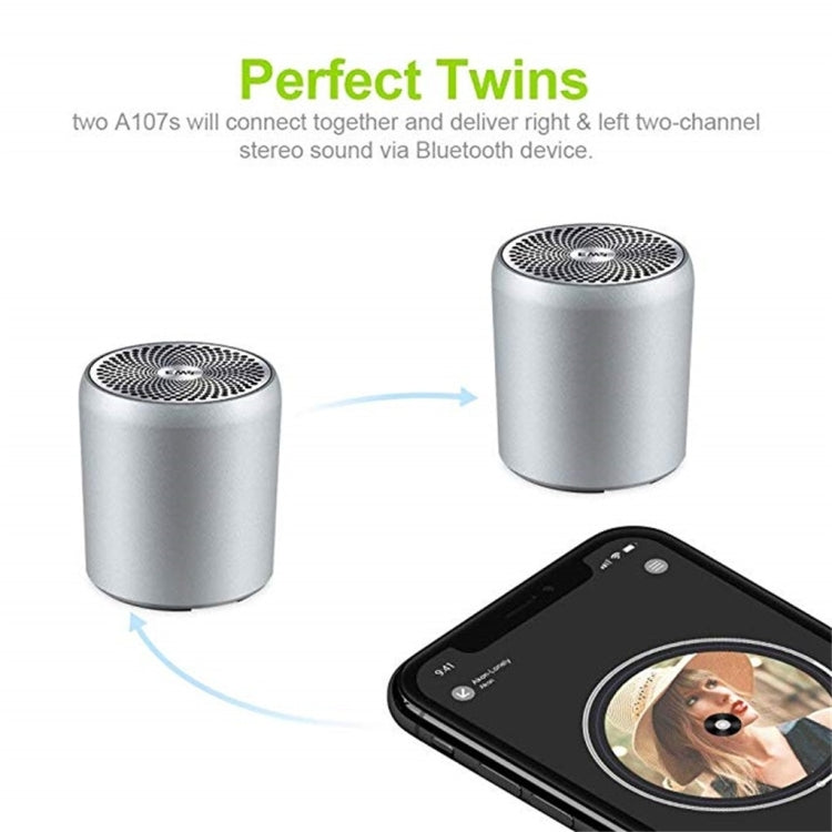 EWA A107 TWS ポータブル超ミニBluetoothスピーカー ワイヤレスサブウーファーブームボックス コンピュータースピーカー Bocinas シャワースピーカー