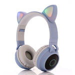 かわいい猫耳 Bluetooth 5.0 ヘッドホン 折りたたみ式 オンイヤーステレオワイヤレスヘッドセット マイク/LEDライト/FMラジオ/TFカード対応 SYA00833501F, SYA00833501A, SYA00833501B, SYA00833501C, SYA00833501D, SYA00833501E