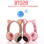 かわいい猫耳 Bluetooth 5.0 ヘッドホン 折りたたみ式 オンイヤーステレオワイヤレスヘッドセット マイク/LEDライト/FMラジオ/TFカード対応 SYA00833501F, SYA00833501A, SYA00833501B, SYA00833501C, SYA00833501D, SYA00833501E