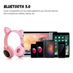 かわいい猫耳 Bluetooth 5.0 ヘッドホン 折りたたみ式 オンイヤーステレオワイヤレスヘッドセット マイク/LEDライト/FMラジオ/TFカード対応 SYA00833501F, SYA00833501A, SYA00833501B, SYA00833501C, SYA00833501D, SYA00833501E