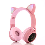 かわいい猫耳 Bluetooth 5.0 ヘッドホン 折りたたみ式 オンイヤーステレオワイヤレスヘッドセット マイク/LEDライト/FMラジオ/TFカード対応 SYA00833501F, SYA00833501A, SYA00833501B, SYA00833501C, SYA00833501D, SYA00833501E