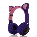 かわいい猫耳 Bluetooth 5.0 ヘッドホン 折りたたみ式 オンイヤーステレオワイヤレスヘッドセット マイク/LEDライト/FMラジオ/TFカード対応 SYA00833501F, SYA00833501A, SYA00833501B, SYA00833501C, SYA00833501D, SYA00833501E
