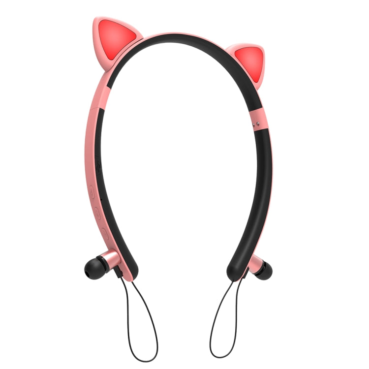 ZW29 猫耳ステレオサウンド HIFI ファッション アウトドア ポータブルスポーツワイヤレスBluetoothヘッドセット マイク＆LEDライト付き発光