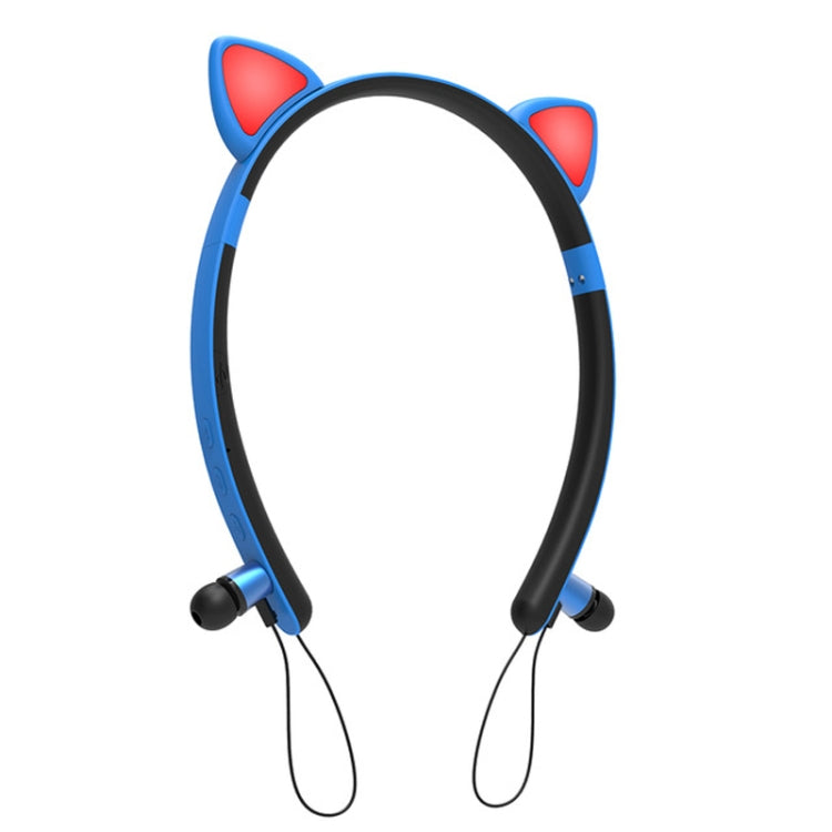 ZW29 猫耳ステレオサウンド HIFI ファッション アウトドア ポータブルスポーツワイヤレスBluetoothヘッドセット マイク＆LEDライト付き発光
