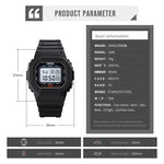 Skmei 1608 Multi-Function Student Electronic Watch Waterproof Timing Silicone Sports Watch