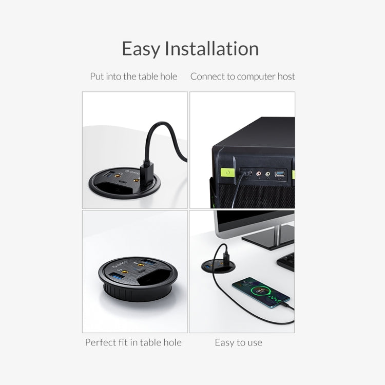 ORICO DESK-2U1C デスクトップ電源グロメット多機能ハブ
