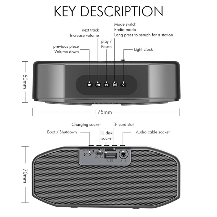 M5 クールフクロウデザイン Bluetoothスピーカー LEDフラッシュ ワイヤレスラウドスピーカー FMラジオ アラームクロック TFカード対応