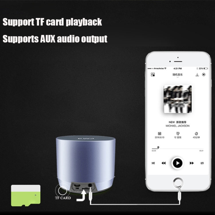 EWA A3 ミニスピーカー 8W 3Dステレオミュージックサラウンド ワイヤレスBluetoothスピーカー ポータブルサウンドバス TFカード USB対応