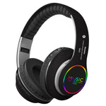 VJ033 多機能アップグレード Bluetooth 5.0 ヘッドセット ステレオワイヤレス LEDマイク FMラジオ対応ヘッドセット