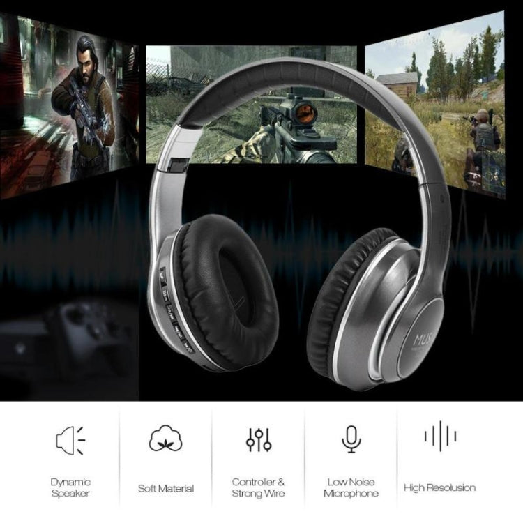 VJ033 多機能アップグレード Bluetooth 5.0 ヘッドセット ステレオワイヤレス LEDマイク FMラジオ対応ヘッドセット