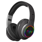 VJ033 多機能アップグレード Bluetooth 5.0 ヘッドセット ステレオワイヤレス LEDマイク FMラジオ対応ヘッドセット