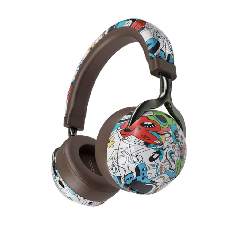 VJ086 グラフィティヘッドセット ワイヤレススポーツBluetoothヘッドセット 水転写カラープリント ヘッドセット TF/FM対応