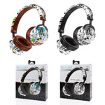 VJ086 グラフィティヘッドセット ワイヤレススポーツBluetoothヘッドセット 水転写カラープリント ヘッドセット TF/FM対応