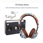 VJ086 グラフィティヘッドセット ワイヤレススポーツBluetoothヘッドセット 水転写カラープリント ヘッドセット TF/FM対応