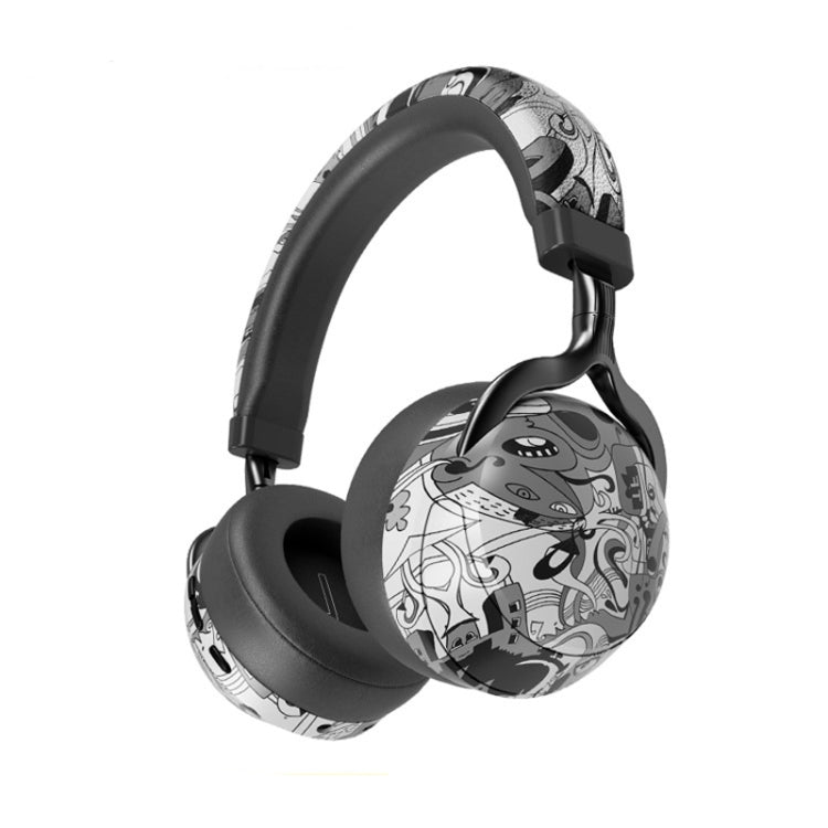 VJ086 グラフィティヘッドセット ワイヤレススポーツBluetoothヘッドセット 水転写カラープリント ヘッドセット TF/FM対応