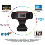 HXSJ A870 ウェブカメラ HD 480P PCカメラ 吸音マイク付き Skype用 Androidテレビ対応 回転式コンピューターカメラ USBウェブカメラ、480P
