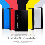 ORICO 2588US3-V1 2.5インチUSB3.0ハードドライブエンクロージャ、シルバー、レッド、ブルー、ブラック