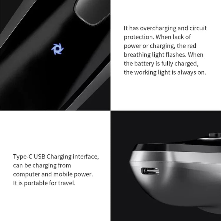 オリジナル Xiaomi Youpin BlackStone メンズポータブルフェイスケアバーバー電気シェーバー
