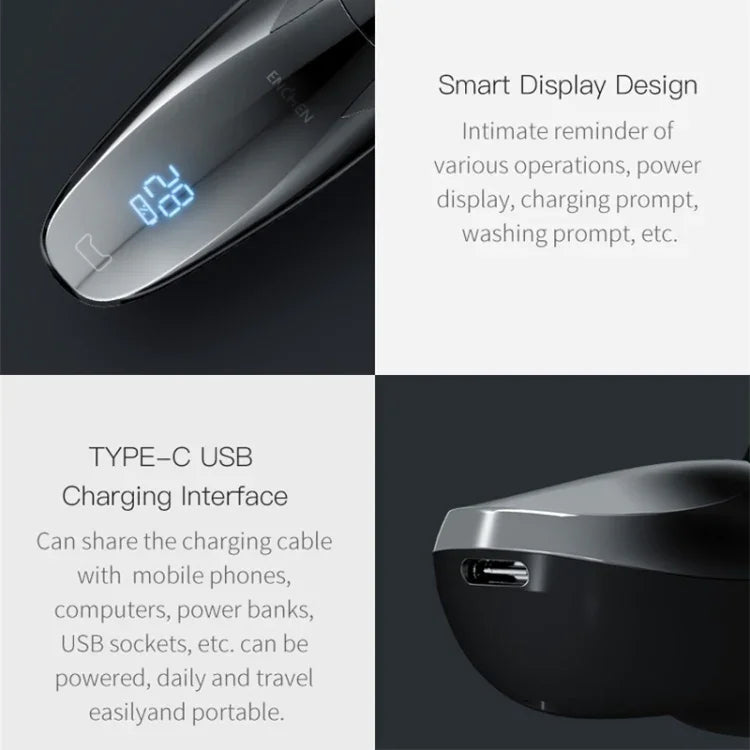 オリジナル Xiaomi Youpin Yingqu Blackstone3 メンズポータブルフェイスケア三枚刃電気シェーバー