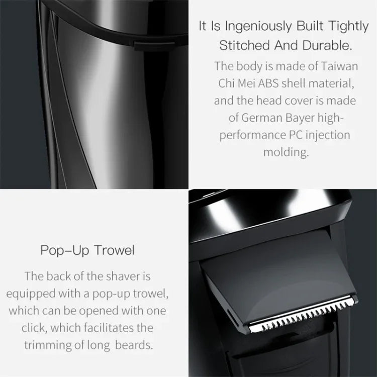 オリジナル Xiaomi Youpin Yingqu Blackstone3 メンズポータブルフェイスケア三枚刃電気シェーバー