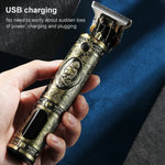 VGR V-228 5W USBレトロ彫刻ヘアクリッパー LEDデジタルディスプレイ付き、V-228（ブロンズ）、V-228（シルバー）