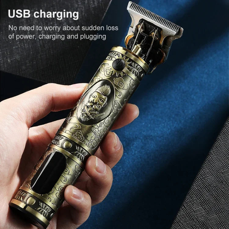 VGR V-228 5W USBレトロ彫刻ヘアクリッパー LEDデジタルディスプレイ付き、V-228（ブロンズ）、V-228（シルバー）