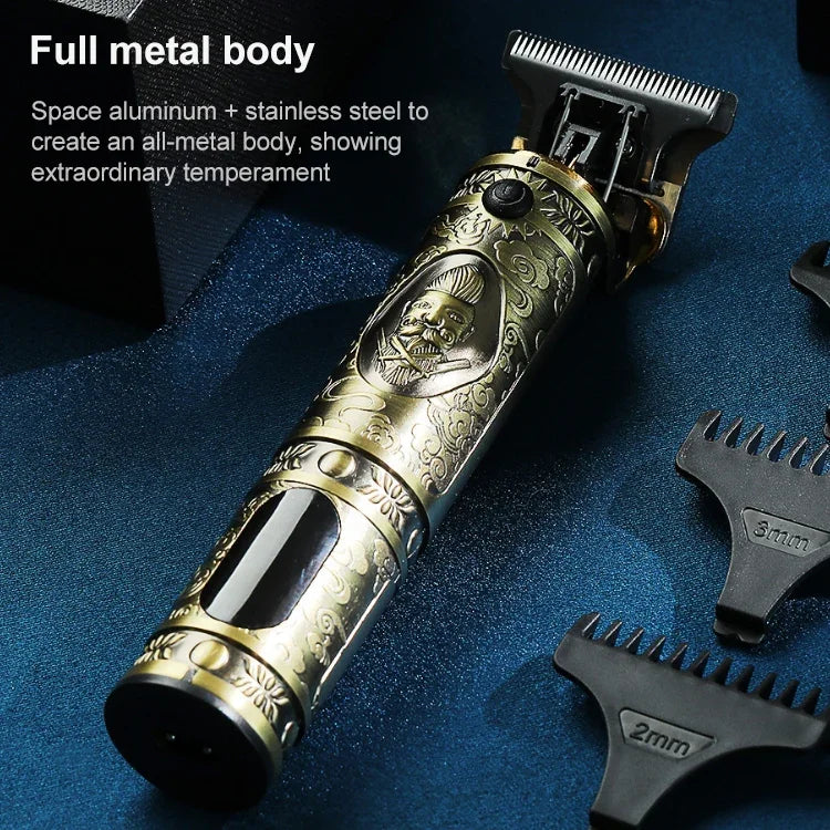 VGR V-228 5W USBレトロ彫刻ヘアクリッパー LEDデジタルディスプレイ付き、V-228（ブロンズ）、V-228（シルバー）