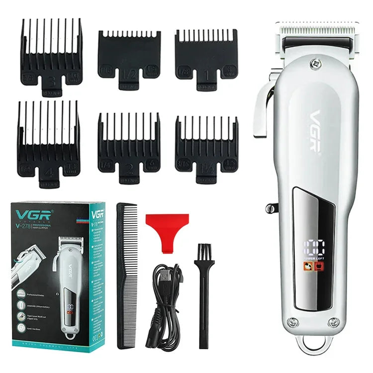 VGR V-278 10W USBメタル電動ヘアクリッパー LEDデジタルディスプレイ付き、V-278（ゴールド）、V-278（シルバー）