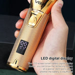 VGR V-280 10W USB メタル 電動ヘアクリッパー LEDデジタルディスプレイ付き、V-280（金色）