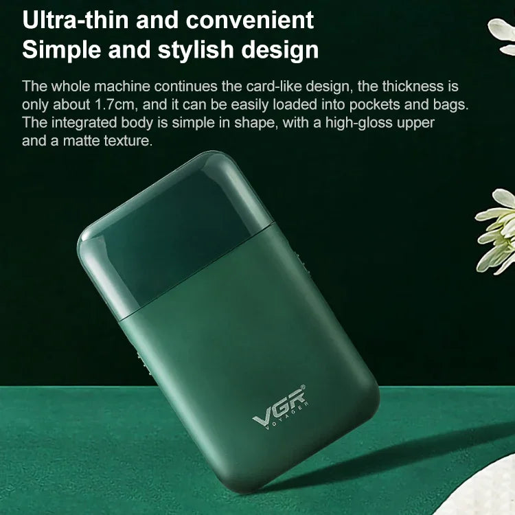 VGR V-390 5W USBポータブル往復式電気シェーバー、V-390（ブラック）、V-390（グリーン）