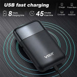 VGR V-390 5W USBポータブル往復式電気シェーバー、V-390（ブラック）、V-390（グリーン）
